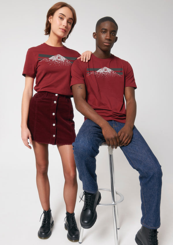 Errigal (Red Earth / Burgundy) - 100% Organic cotton t-shirt